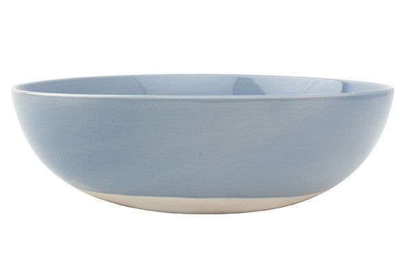 Shell Bisque Round Serving Bowl Blue
