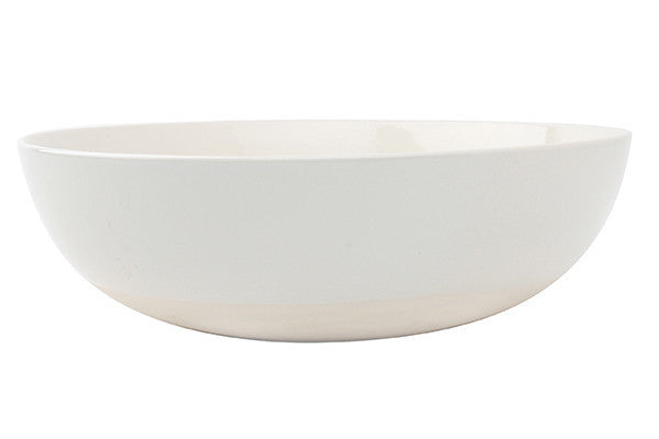 Shell Bisque Round Serving Bowl White