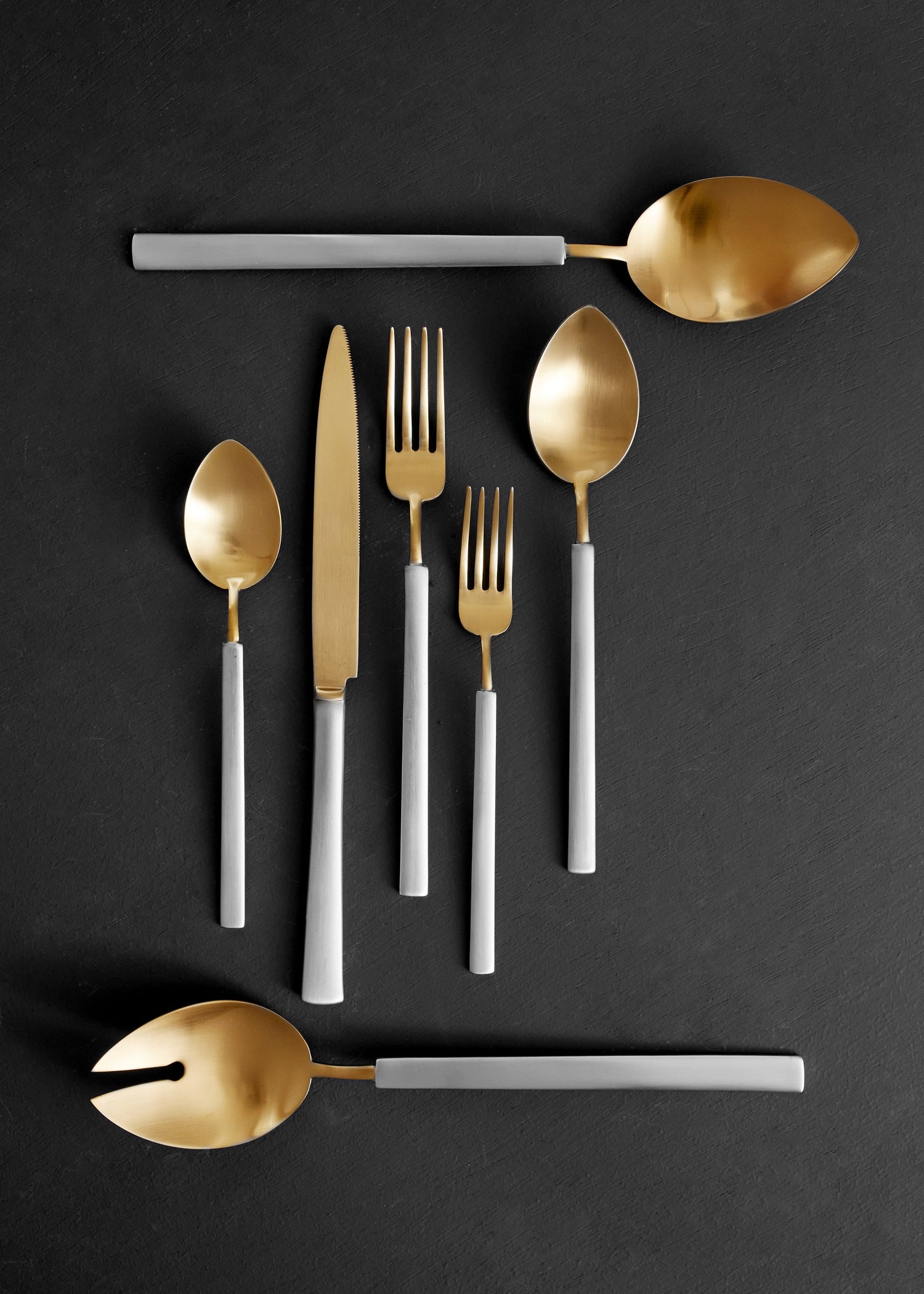 Hvar 5-Piece Cutlery Set in Matte Gold/Brushed Stainless Steel