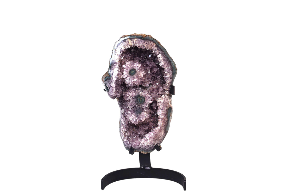 Amethyst with Stalactite Eyes on Stand