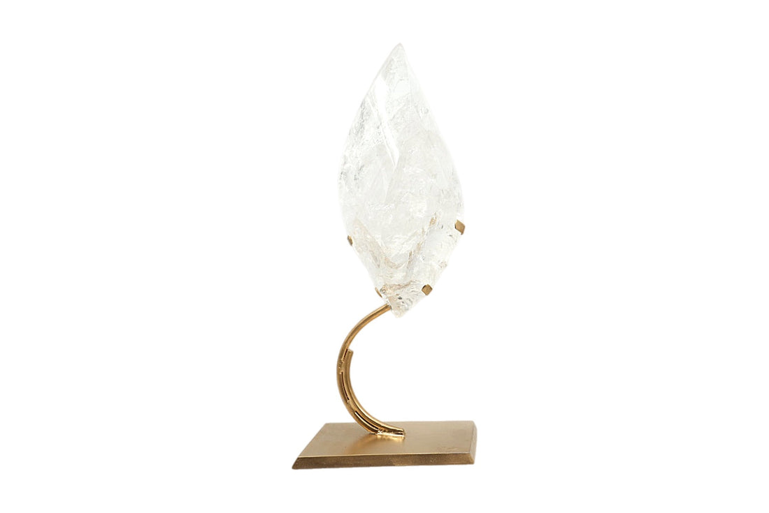 Clear Quartz Double Pointed Flame on Stand