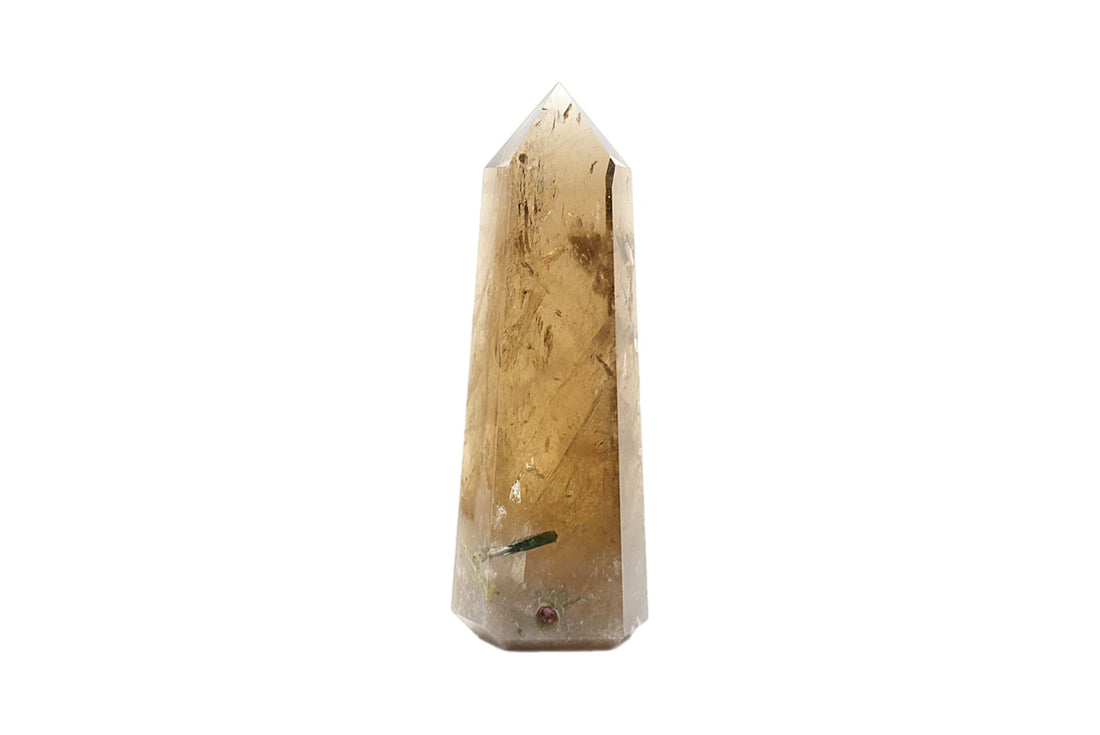 Citrine Tower with Tourmaline Inclusions