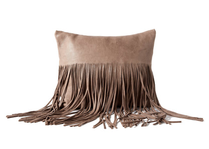 Fringe Leather Pillow